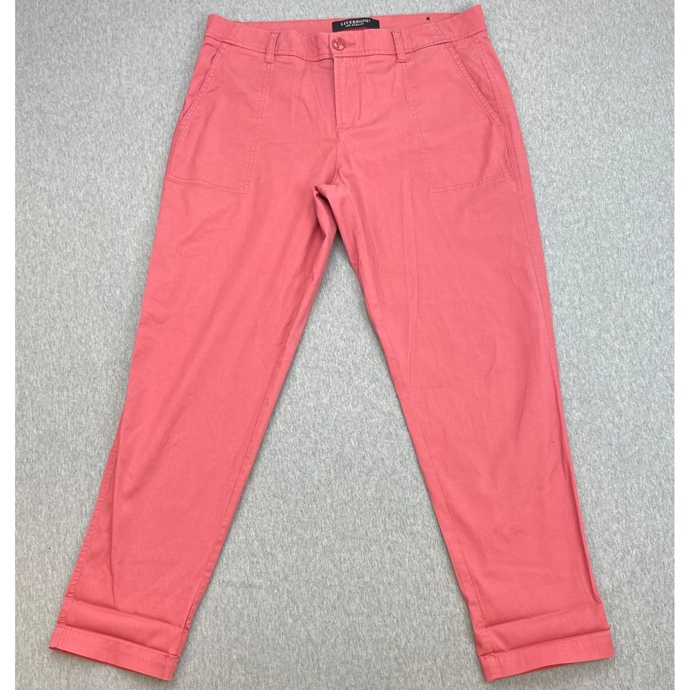 Liverpool Pants Womens 8/29 Pink Cotton Blend Stretch High-Rise